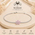 SLB441 92.5 sterling silver ladies chain bracelet portrait
