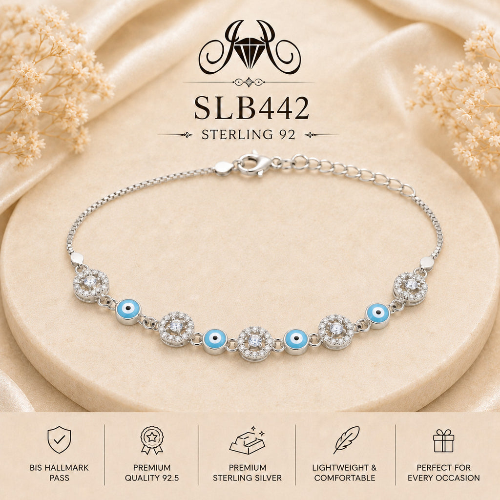 SLB442 92.5 sterling silver ladies chain bracelet portrait