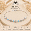 SLB442 92.5 sterling silver ladies chain bracelet portrait