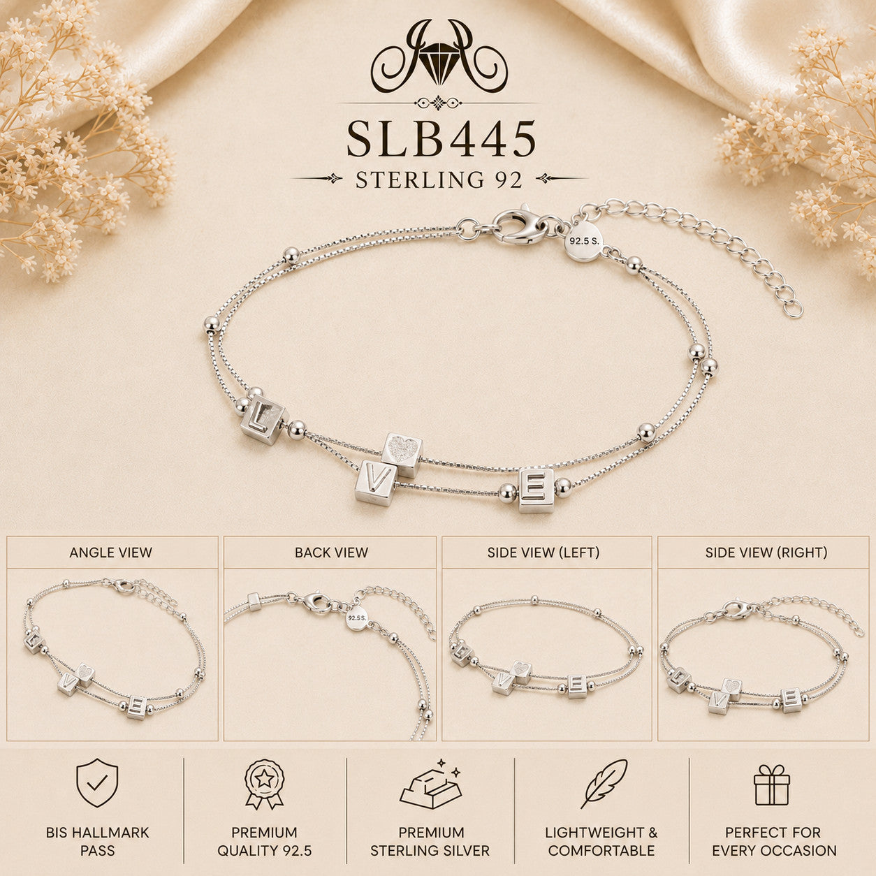 SLB445 bracelet Collage view