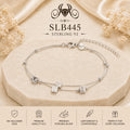 SLB445 92.5 sterling silver ladies chain bracelet portrait