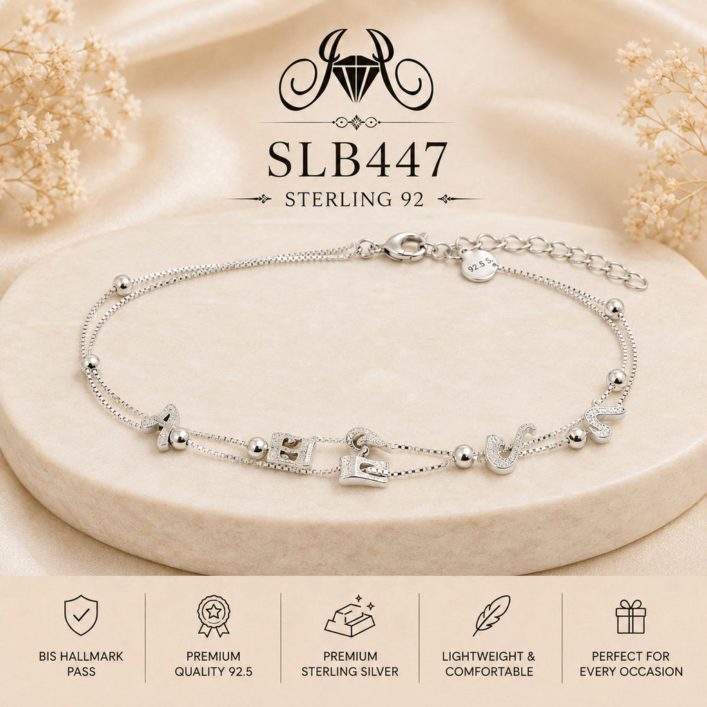 SLB447 92.5 sterling silver ladies chain bracelet portrait