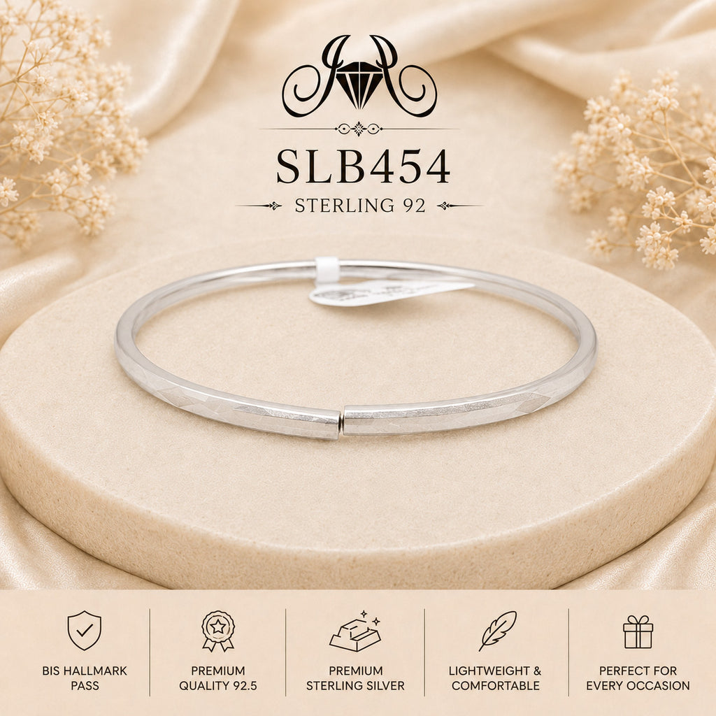 SLB454 sterling silver ladies kada bracelet portrait view
