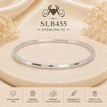 SLB455 sterling silver ladies kada bracelet portrait view