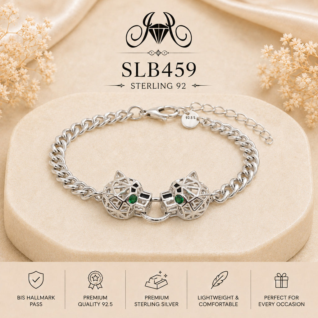 SLB459 92.5 sterling silver ladies chain bracelet portrait