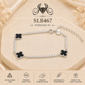 SLB467 92.5 sterling silver ladies chain bracelet portrait