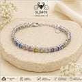SLB470 92.5 sterling silver ladies chain bracelet portrait