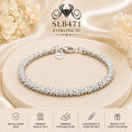 SLB471 92.5 sterling silver ladies chain bracelet portrait