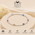 SLB472 92.5 sterling silver ladies chain bracelet portrait