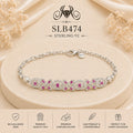 SLB474 92.5 sterling silver ladies chain bracelet portrait