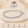 SLB475 92.5 sterling silver ladies chain bracelet portrait