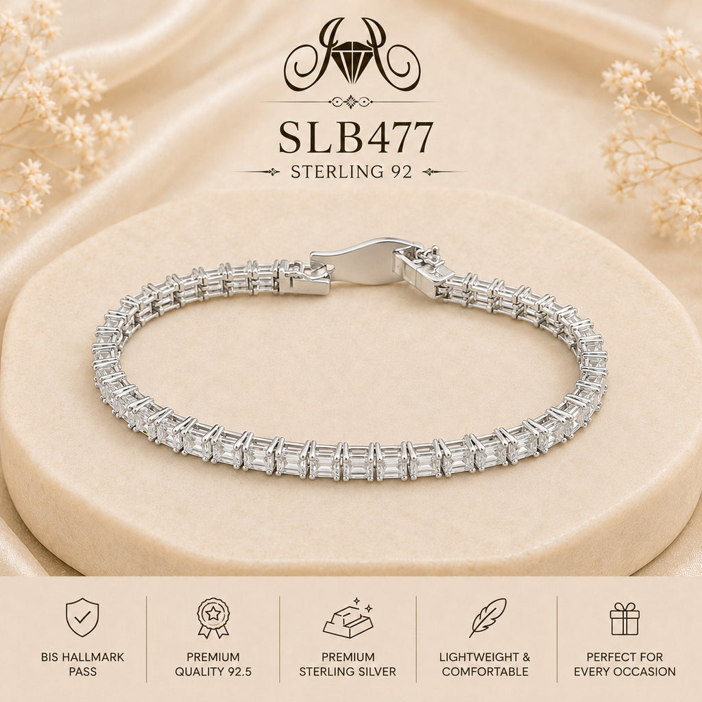 SLB477 92.5 sterling silver ladies chain bracelet portrait
