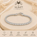 SLB477 92.5 sterling silver ladies chain bracelet portrait