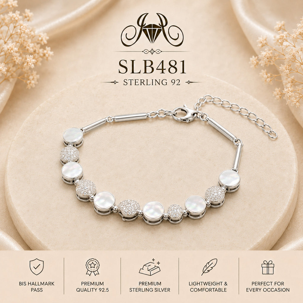 SLB481 92.5 sterling silver ladies chain bracelet portrait