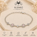 SLB482 92.5 sterling silver ladies chain bracelet portrait