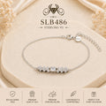 SLB486 92.5 sterling silver ladies chain bracelet portrait