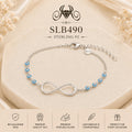 SLB490 92.5 sterling silver ladies chain bracelet portrait