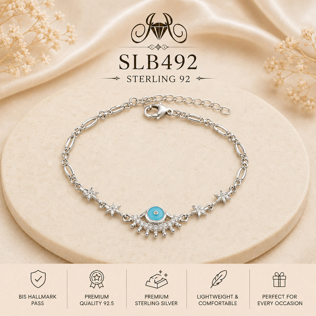 SLB492 92.5 sterling silver ladies chain bracelet portrait