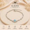 SLB492 92.5 sterling silver ladies chain bracelet portrait