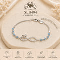 SLB494 92.5 sterling silver ladies chain bracelet portrait