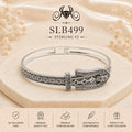 SLB499 sterling silver ladies kada bracelet portrait view