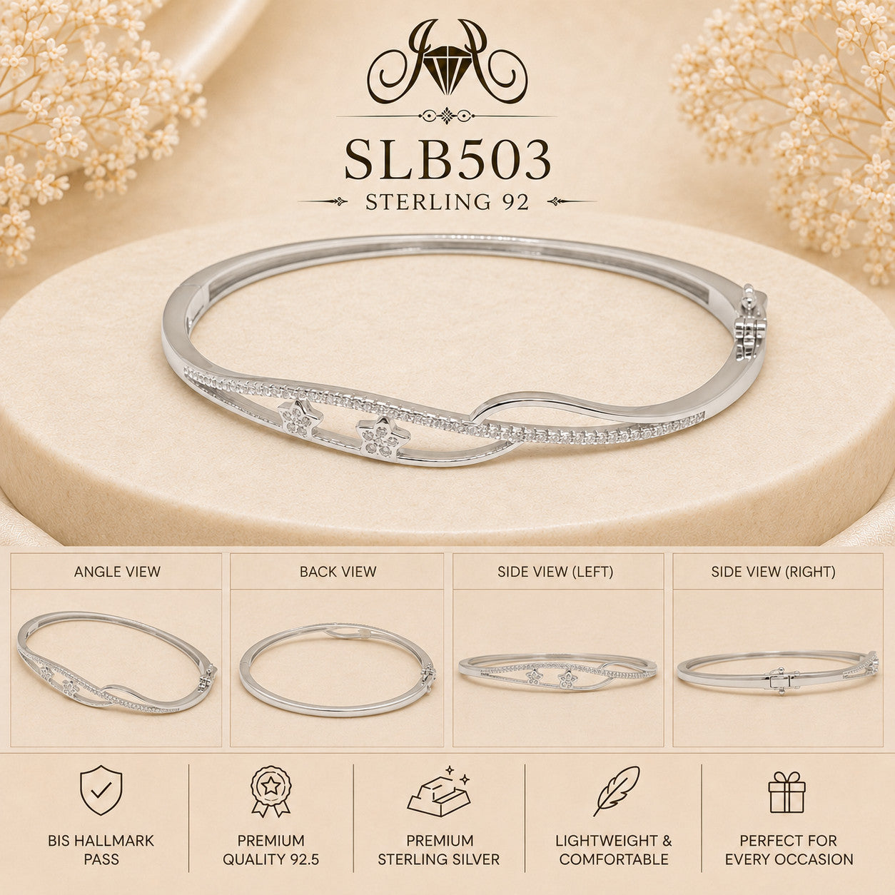 SLB503 sterling silver kada collage