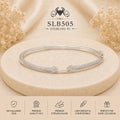 SLB505 sterling silver ladies kada bracelet portrait view