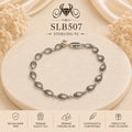 SLB507 92.5 sterling silver ladies chain bracelet portrait