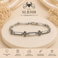 SLB508 92.5 sterling silver ladies chain bracelet portrait