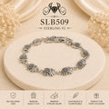 SLB509 92.5 sterling silver ladies chain bracelet portrait