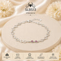 SLB513 92.5 sterling silver ladies chain bracelet portrait
