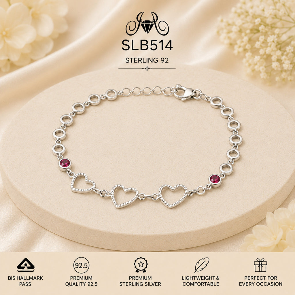 SLB514 92.5 sterling silver ladies chain bracelet portrait
