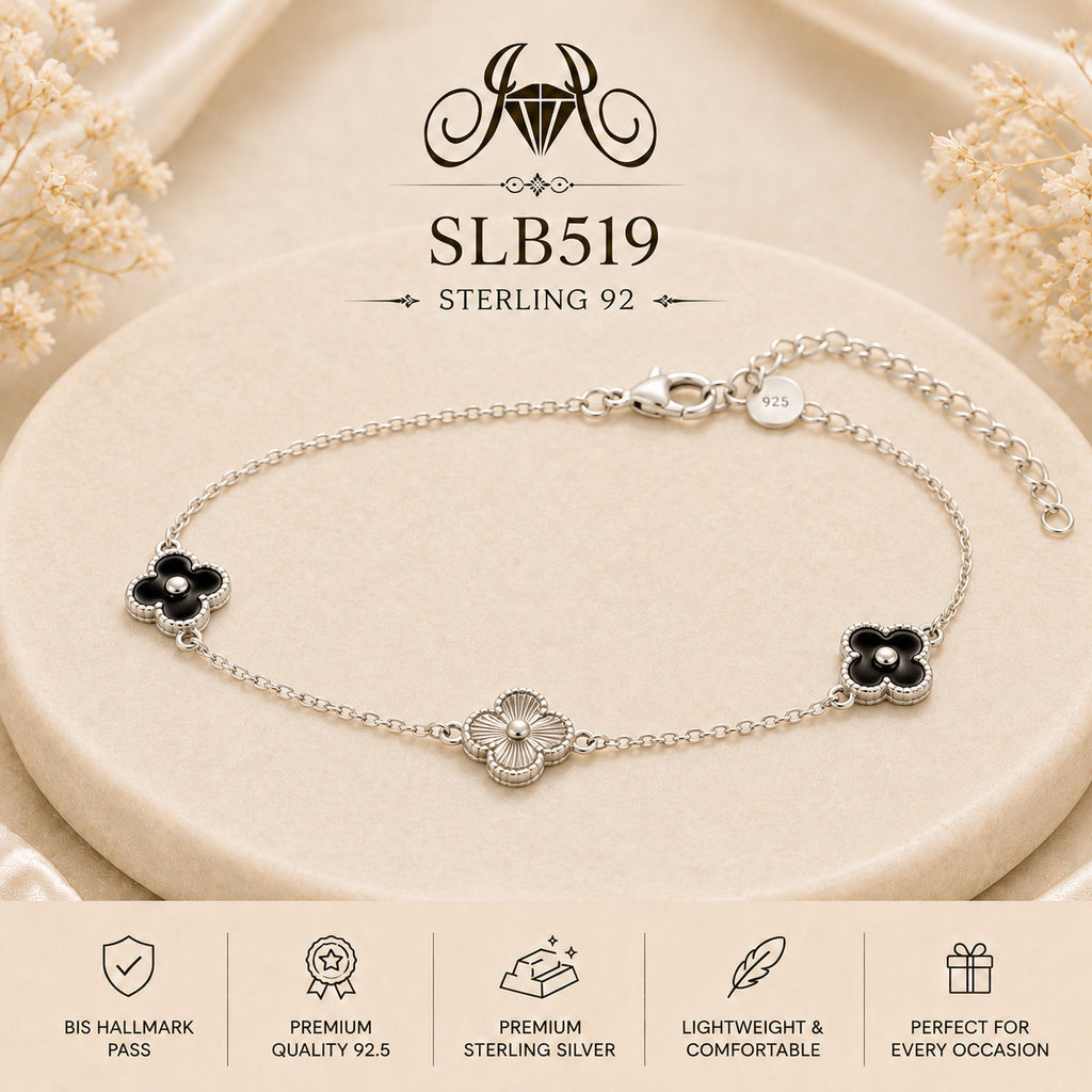 SLB519 92.5 sterling silver ladies chain bracelet portrait