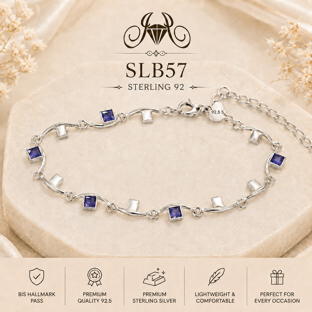 SLB57 92.5 sterling silver ladies chain bracelet portrait
