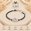 SLB85 92.5 sterling silver ladies chain bracelet portrait