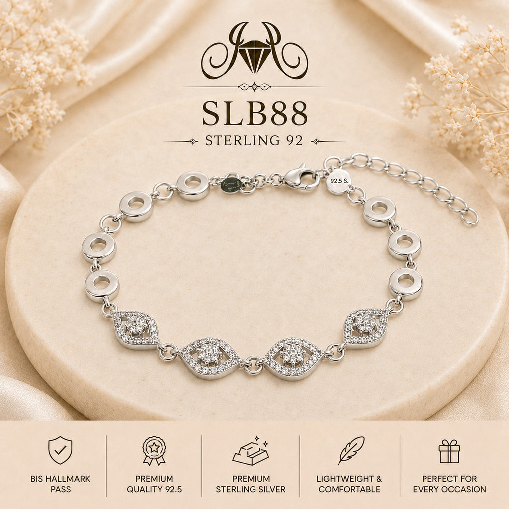 SLB88 92.5 sterling silver ladies chain bracelet portrait