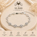 SLB88 92.5 sterling silver ladies chain bracelet portrait
