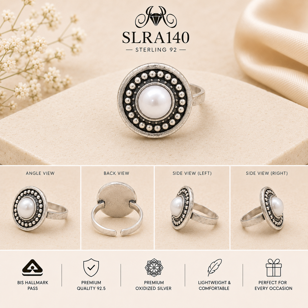 SLRA140 oxidized sterling silver ring multiple angle views