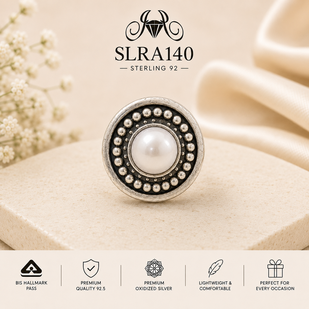 SLRA140 oxidized sterling silver ring front view