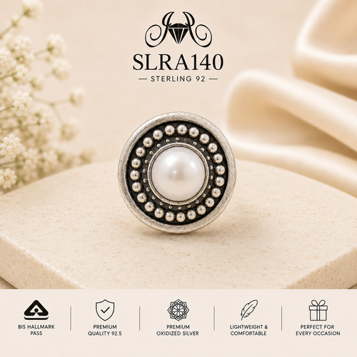SLRA140 oxidized sterling silver ring front view