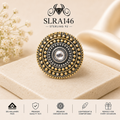 SLRA146 oxidized sterling silver ring front view