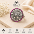 SLRA148 oxidized sterling silver ring front view