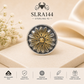 SLRA14 oxidized sterling silver ring front view