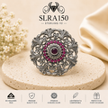 SLRA150 oxidized sterling silver ring front view
