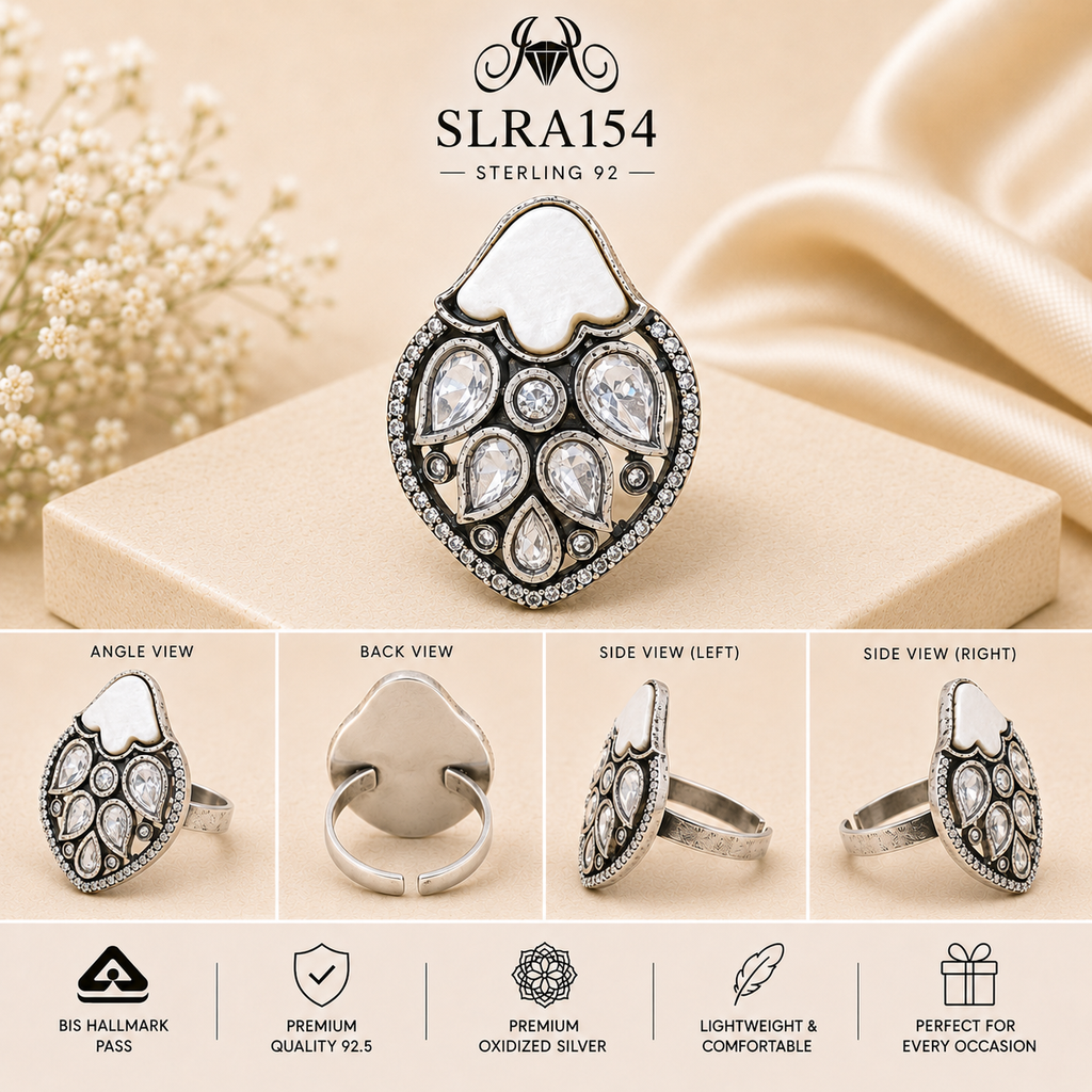 SLRA154 oxidized sterling silver ring multiple angle views