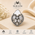 SLRA154 oxidized sterling silver ring front view