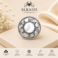 SLRA155 oxidized sterling silver ring front view