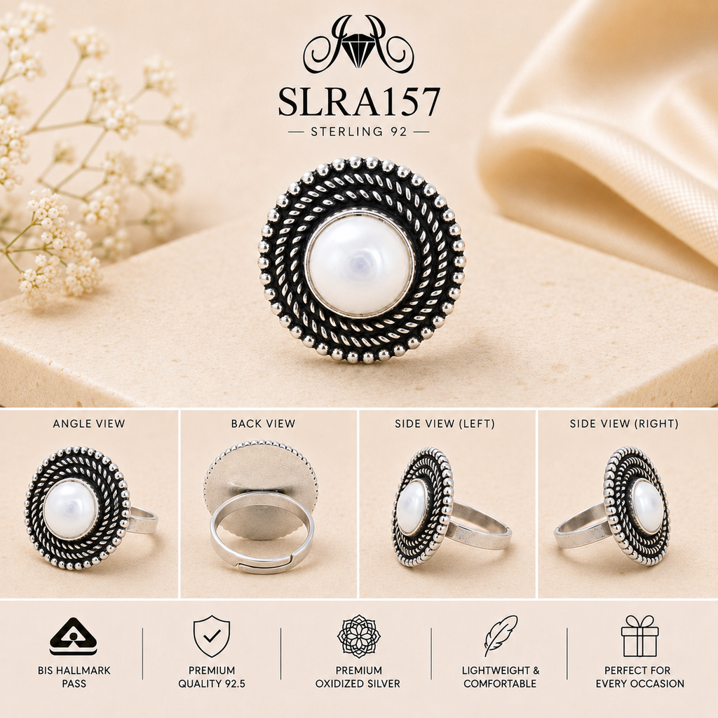 SLRA157 oxidized sterling silver ring multiple angle views