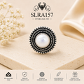 SLRA157 oxidized sterling silver ring front view