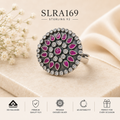SLRA169 oxidized sterling silver ring front view